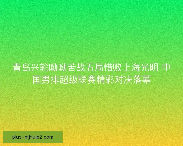 青岛兴轮呦呦苦战五局惜败上海光明 中国男排超级联赛精彩对决落幕